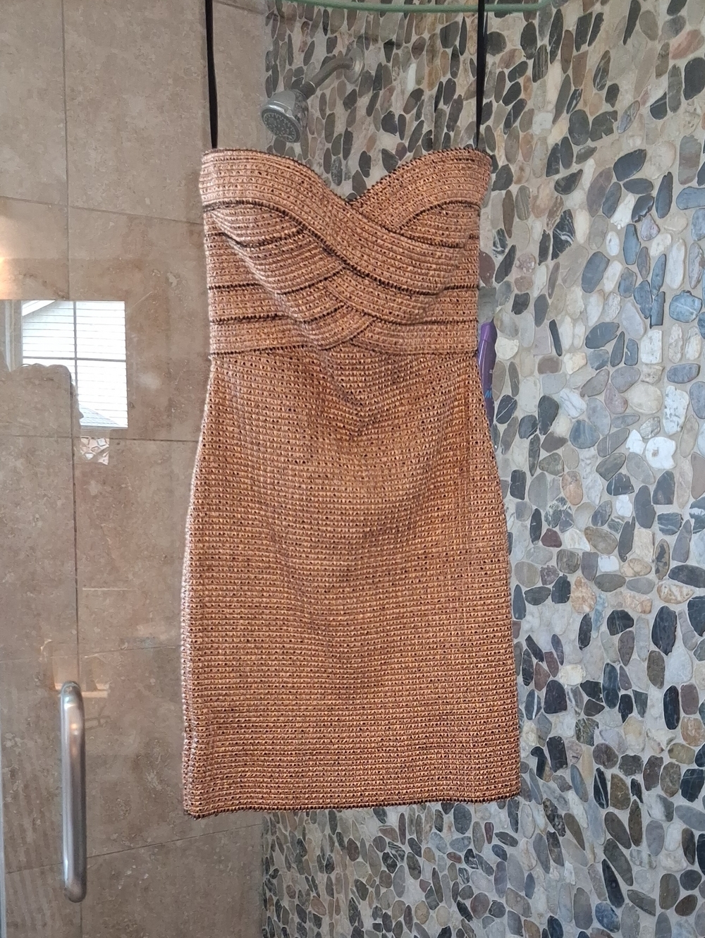 Rose Gold And Black Mini Bodycon Dress